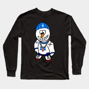 Hip Hop Rapper Snowman Long Sleeve T-Shirt